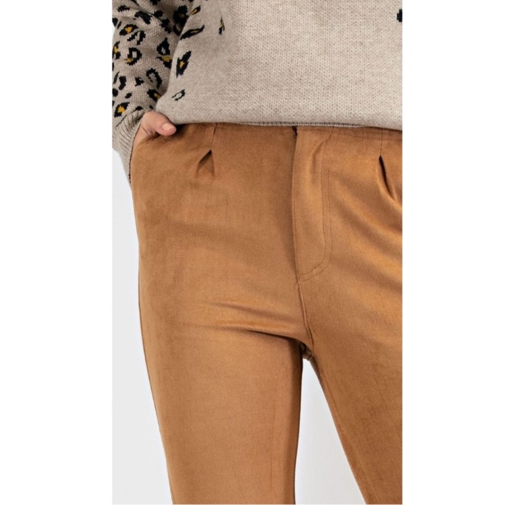 🤎LAST1️⃣🤎New Easel Soft Faux Suede Trendy Bell Bottom Pants - Picture 6 of 6